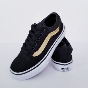 Vans Old Skool Black and Gold Sneakers 7.5